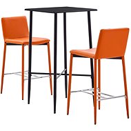3-piece bar set faux leather orange 279947 - Bar Set