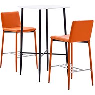 3-piece bar set faux leather orange 279998 - Bar Set
