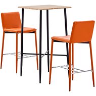 3-piece bar set faux leather orange 3050049 - Bar Set