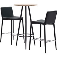 3-piece bar set faux leather gray 279824 - Bar Set