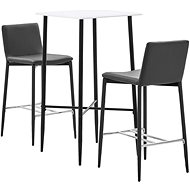 3-piece bar set faux leather gray 279990 - Bar Set