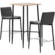 3-piece bar set faux leather gray 3050041 - Bar Set