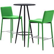 3-piece bar set faux leather green 279744 - Bar Set