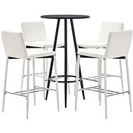 5-piece bar set faux leather white 279729 - Bar Set