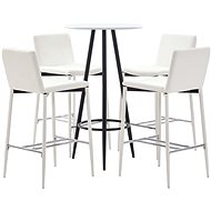 5-piece bar set faux leather white 279775 - Bar Set