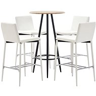 5-piece bar set faux leather white 279821 - Bar Set