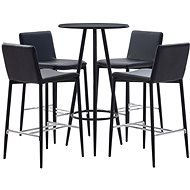 5-piece bar set faux leather black 279727 - Bar Set