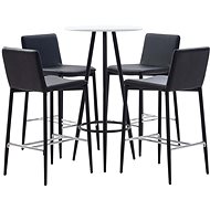 5-piece bar set faux leather black 279773 - Bar Set