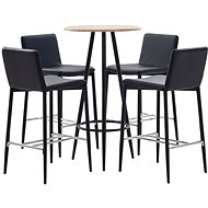 5-piece bar set faux leather black 279819 - Bar Set