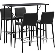 5-piece bar set faux leather black 279857 - Bar Set