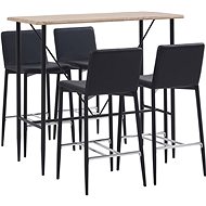 5-piece bar set faux leather black 279903 - Bar Set