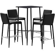 5-piece bar set faux leather black 279934 - Bar Set