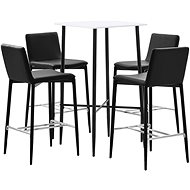 5-piece bar set faux leather black 279985 - Bar Set