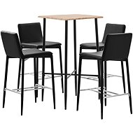 5-piece bar set faux leather black 3050036 - Bar Set