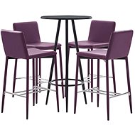 5-piece bar set faux leather purple 279743 - Bar Set