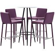 5-piece bar set faux leather purple 279789 - Bar Set
