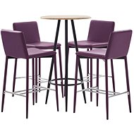5-piece bar set faux leather purple 279835 - Bar Set