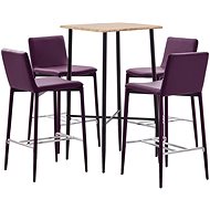 5-piece bar set faux leather purple 3050052 - Bar Set