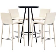 5-piece bar set faux leather cream 279731 - Bar Set