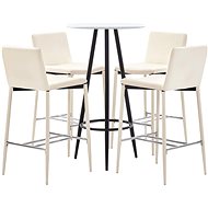 5-piece bar set faux leather cream 279777 - Bar Set