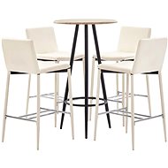 5-piece bar set faux leather cream 279823 - Bar Set