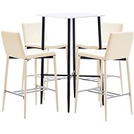 5-piece bar set faux leather cream 279989 - Bar Set
