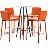 5-piece bar set faux leather orange 279787 - Bar Set