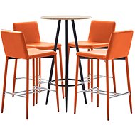 5-piece bar set faux leather orange 279833 - Bar Set