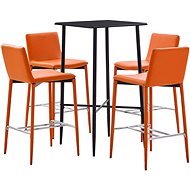 5-piece bar set faux leather orange 279948 - Bar Set
