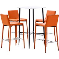 5-piece bar set faux leather orange 279999 - Bar Set