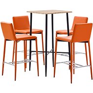 5-piece bar set faux leather orange 3050050 - Bar Set