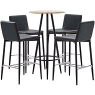 5-piece bar set faux leather gray 279825 - Bar Set