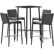 5-piece bar set faux leather gray 279940 - Bar Set