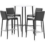 5-piece bar set faux leather gray 279991 - Bar Set