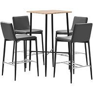 5-piece bar set faux leather gray 3050042 - Bar Set