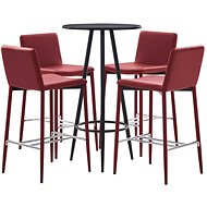 5-piece bar set faux leather burgundy 279737 - Bar Set
