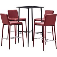 5-piece bar set faux leather burgundy 279944 - Bar Set