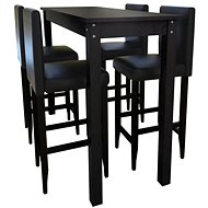 Bar table and 4 bar stools, black 160725 - Bar Set