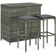 3-piece bar dining set gray polyrattan 313472 - Bar Set