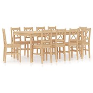 11-piece Dining Set Pine Wood 283391 - Dining Set