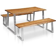 3-piece Dining Set, Solid Acacia Wood, Brown 277789 - Dining Set