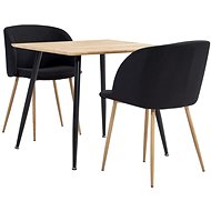 3-piece dining set textile black 3053924 - Dining Set