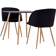 3-piece dining set textile black 3054084 - Dining Set