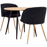 3-piece Dining Set Textile Black 3054164 - Dining Set