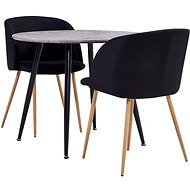 3-piece Dining Set Textile Black 3054204 - Dining Set