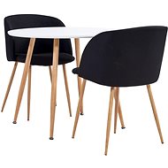 3-piece dining set textile black 3054244 - Dining Set