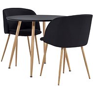 3-piece Dining Set, Textile, Black 3054284 - Dining Set