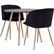 3-piece Dining Set Textile Black 3054324 - Dining Set