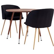 3-piece dining set textile black 3054364 - Dining Set