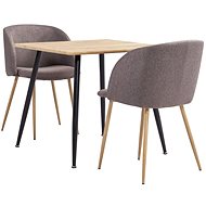 3-piece dining set textile brown 3053918 - Dining Set